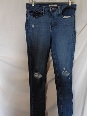 Levi's Dark Blue Skinny Distressed Jeans